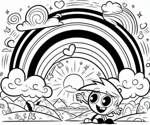 arcoiris para colorear niños