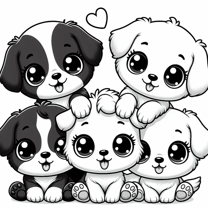 Dibujo de Perritos para Colorear