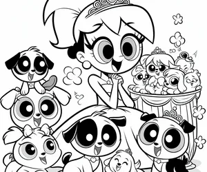 Imagen Perritos reales para colorear