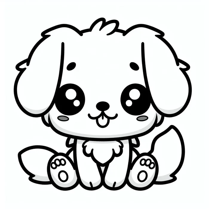 Dibujo de Perrito Kawaii para colorear