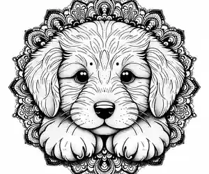Imagen de Perrito Dot Art para colorear