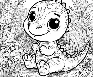 dibujo de Bebé Dino para colorear