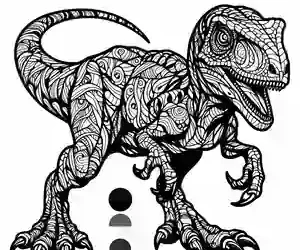 Dibujo de Dinosaurio Dot Art para colorear