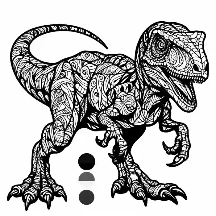 Dinosaurio Dot Art para colorear