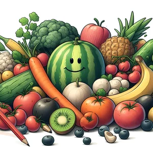 imágenes de colorear de colorear de  
 alimentos frutas y verduras