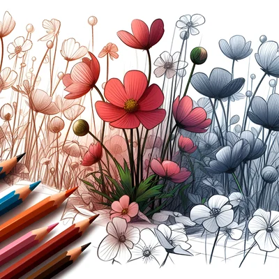Imagen para colorear con flores preciosas