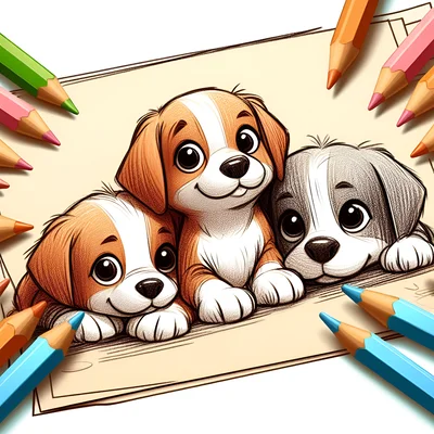 Imágenes de perritos para colorear