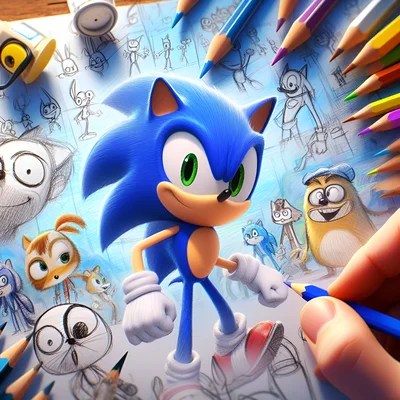 Imagen de sonic para colorear