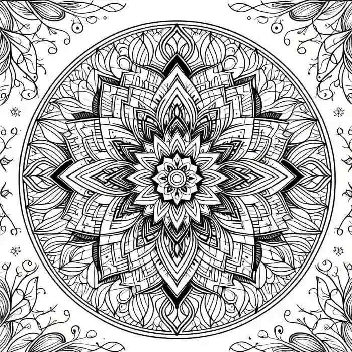 Mandala difícil para colorear
