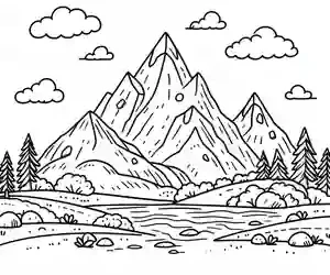 Montañas para niños colorear