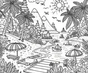 Dibujo de Paisaje flotador para colorear