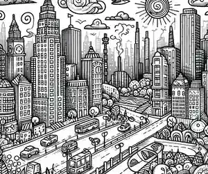 Imagen de rascacielos para pintar