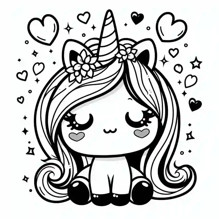 Dibujo Unicornio Kawaii Para Colorear