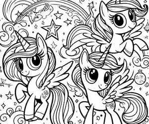 Dibujo de Unicornios pony para pintar