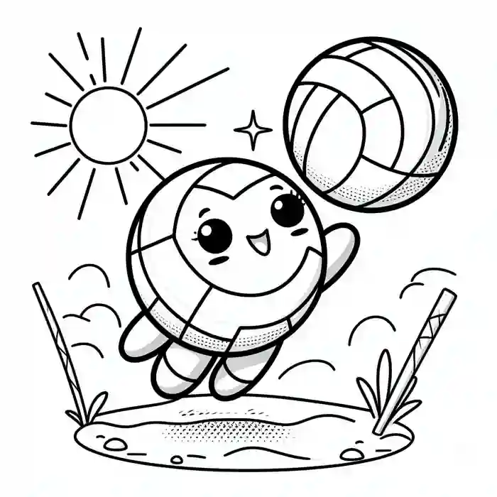 Pelota de vóley para colorear