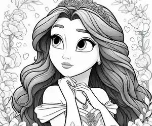 Imagen de Princesa estilo Disney para pintar