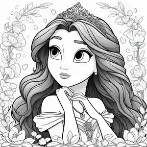 Imagen de Princesa estilo Disney para pintar