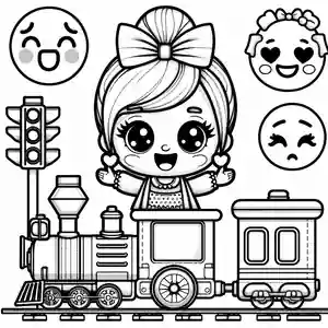 Dibujo tren infantil para colorear