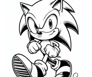 Imagen de Sonic caminando para pintar