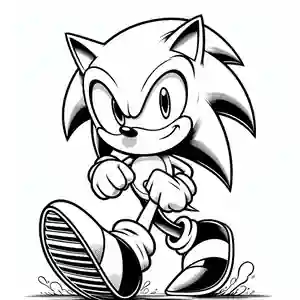Imagen de Sonic caminando para pintar