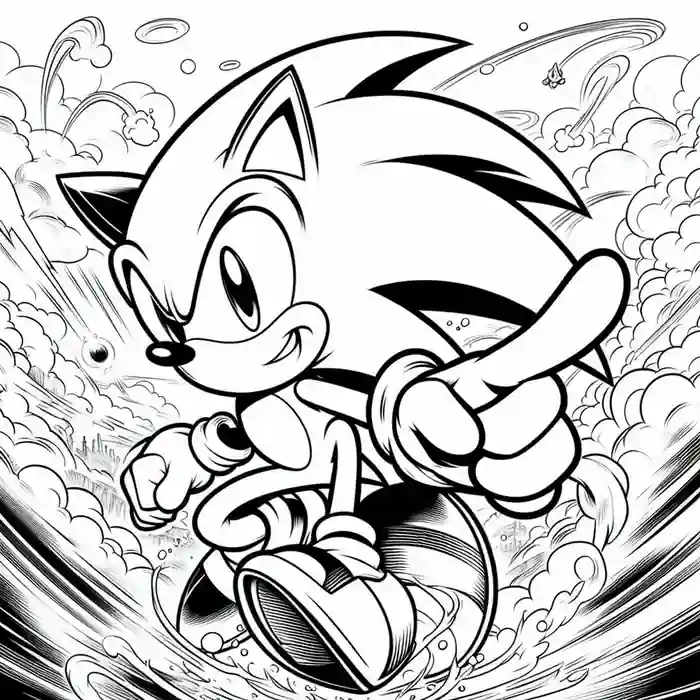 Dibujo de Sonic señalando para colorear