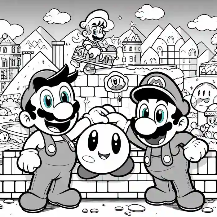Dibujo de Mario y Luigi para colorear