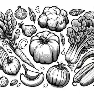 Imagen para pintar de verduras