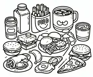 Imagen de Comida Rápida para pintar