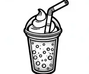 Dibujo para colorear de helado para beber