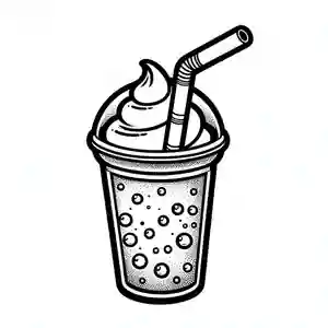 Dibujo para colorear de helado para beber