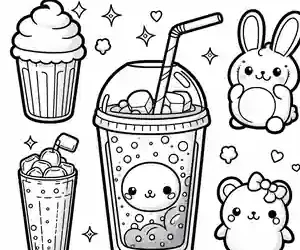 imagen de Refresco Kawaii para pintar