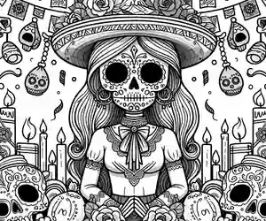 Dibujo de Mujer Calavera