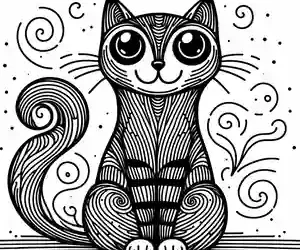 Imagen de gato dot art para pintar