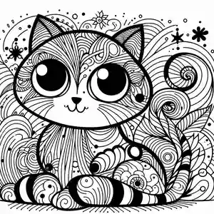 Imagen de gatito abstracto para pintar