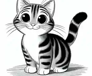 Imagen de gatito atigrado para pintar