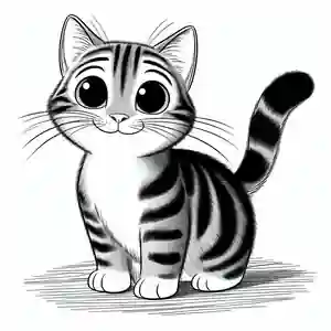 Imagen de gatito atigrado para pintar
