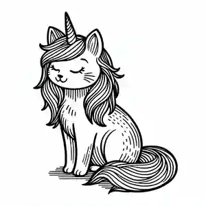 Imagen Gato unicornio sentado para pintar