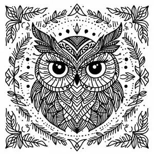 Dibujo Búho Real mandala para colorear