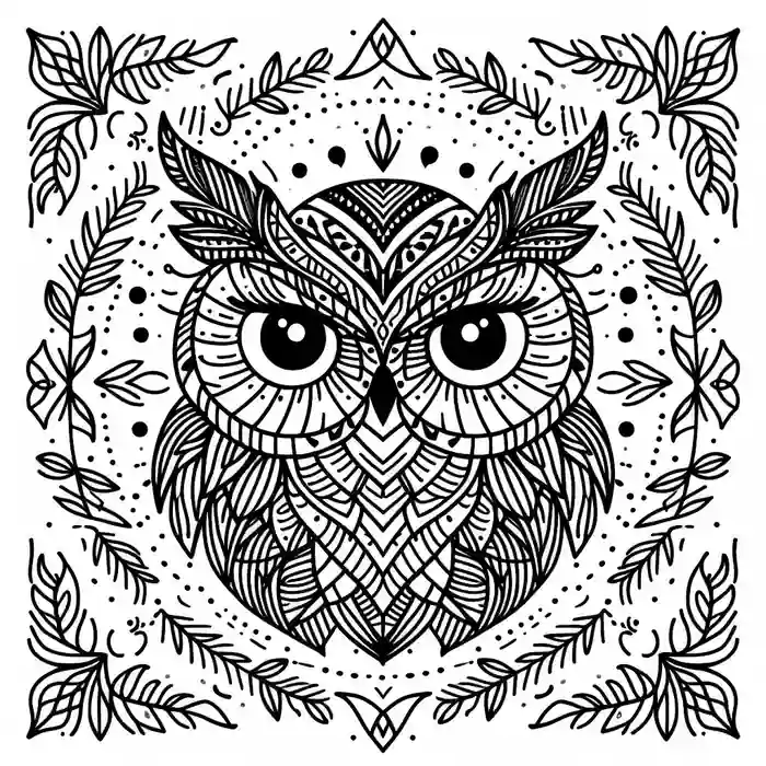 Imagen Búho Real mandala para pintar