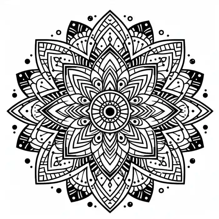 Dibujo de Mandala de Flores para colorear