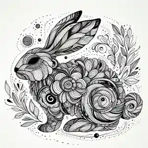 Imagen de Mandala de conejo para pintar