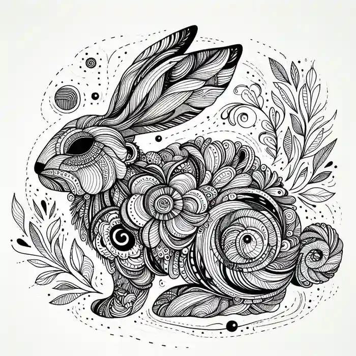 Dibujo de Mandala de conejo para colorear