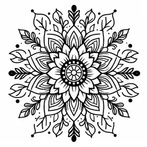 Mandala de Flores sencillo para colorear