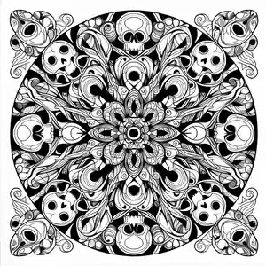 Mandalas con caninas para colorear