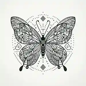 Imagen de mandala con mariposa aesthetic para pintar