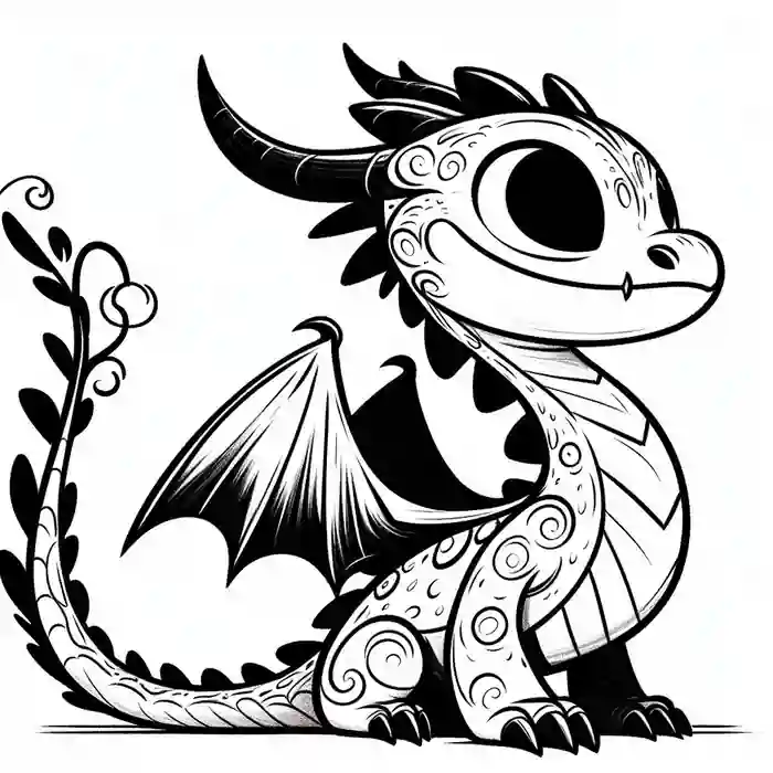 Dibujo de dragoncito para colorear