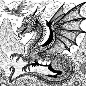 Dibujo de Dragón aesthetic para colorear