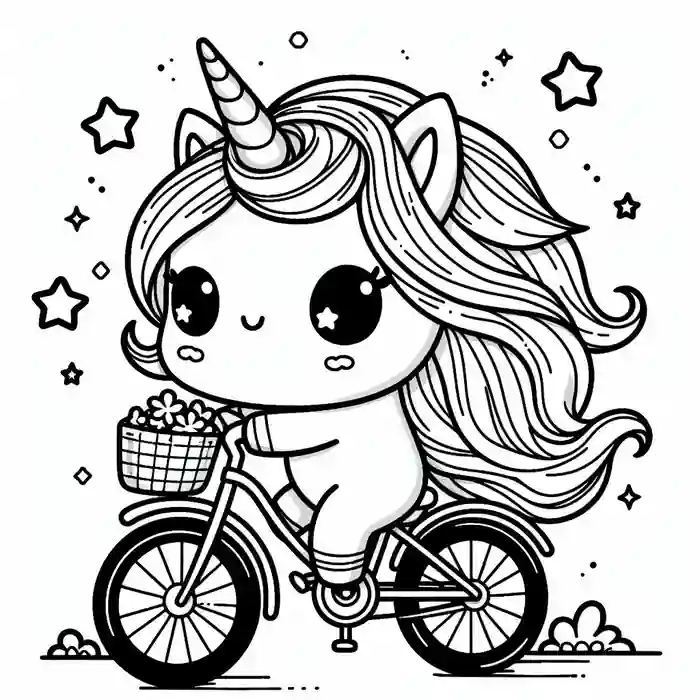 Dibujo de unicornio en bici para colorear dibujo-de-unicornio-en-bici-para-colorear