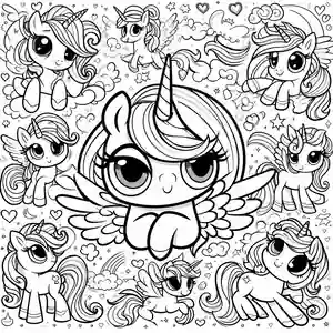 imagen Unicornio superNenas para pintar