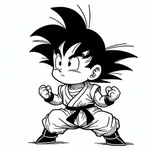 Imagen de Goku de pequeño para pintar